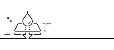 Suya dayanıklı çizgi simgesi. Su geçirmez tabela. Koruma sembolünü bırak. Asgari çizgi çizimi arka planı. Suya dayanıklı çizgi simgesi pankartı. Beyaz ağ şablonu konsepti. Vektör