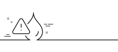 Su geçirmez çizgi simgesi. Suya dayanıklı. Koruma sembolünü bırak. Asgari çizgi çizimi arka planı. Su geçirmez çizgi simgesi pankartı. Beyaz ağ şablonu konsepti. Vektör