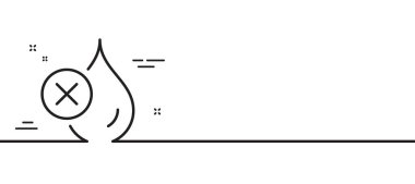 Su geçirmez çizgi simgesi yok. Suya dayanıklı. Koruma sembolünü bırak. Asgari çizgi çizimi arka planı. Su geçirmez çizgi simgesi pankartı yok. Beyaz ağ şablonu konsepti. Vektör