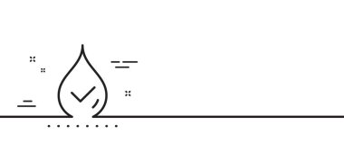Su geçirmez çizgi simgesi. Suya dayanıklı. Koruma sembolünü bırak. Asgari çizgi çizimi arka planı. Su geçirmez çizgi simgesi pankartı. Beyaz ağ şablonu konsepti. Vektör