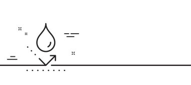Su geçirmez çizgi simgesi. Suya dayanıklı. Koruma sembolünü bırak. Asgari çizgi çizimi arka planı. Su geçirmez çizgi simgesi pankartı. Beyaz ağ şablonu konsepti. Vektör