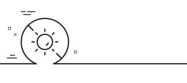 Güneş çizgisi simgesi yok. UV koruma işareti. Güneş kremi etkisi sembolü. Asgari çizgi çizimi arka planı. Güneş çizgisi ikon desenli pankart yok. Beyaz ağ şablonu konsepti. Vektör