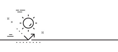 Güneş koruma hattı simgesi. UV koruma işareti. Güneş kremi etkisi sembolü. Asgari çizgi çizimi arka planı. Güneş koruma hattı ikon desenli pankart. Beyaz ağ şablonu konsepti. Vektör