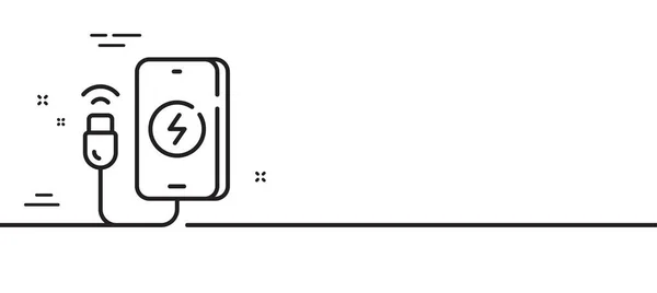 Ikona Telefonní Linky Značka Mobilního Příslušenství Symbol Nabíječky Minimální Čára — Stockový vektor