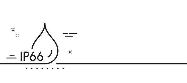 Значок Водонепроницаемой Линии Водонепроницаемый Знак Ip66 Символ Защиты Иллюстрация Первой — стоковый вектор