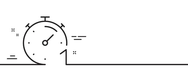 タイマー1分ラインアイコン ストップウォッチの時間表示 カウントダウン クロック シンボル 最小限の線のイラストの背景 タイマーラインアイコンパターンバナー ホワイトウェブテンプレートのコンセプト ベクトル — ストックベクタ