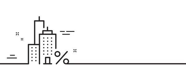 Ikonen För Hypotekslån Kreditskattemärke Fastighetsprocenten Symbol Minimal Linje Illustration Bakgrund — Stock vektor