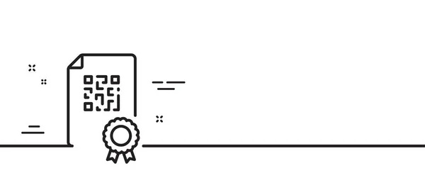 Icono Línea Código Escanea Código Barras Símbolo Del Documento Certificado — Archivo Imágenes Vectoriales