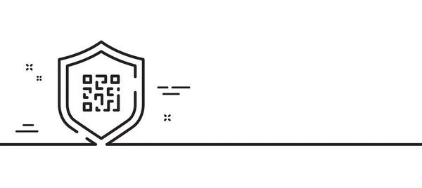 Qr代码行图标 扫描条形码标志 代码保护符号 最小线条图解背景 Qr代码行图标模式横幅 白色网络模板的概念 — 图库矢量图片