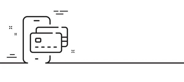 Ikona Linii Telefonicznej Znak Karty Kredytowej Symbol Bezgotówkowy Minimalne Tło — Wektor stockowy