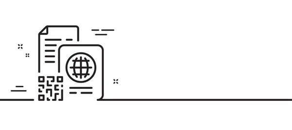 Icono Línea Código Escanea Código Barras Símbolo Identificación Pasaporte Fondo — Archivo Imágenes Vectoriales