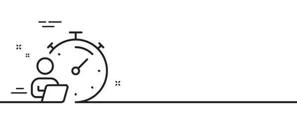 Çalışma Zamanı Çizgisi Simgesi Görev Kronometre Zaman Işareti Çevrimiçi Geri — Stok Vektör