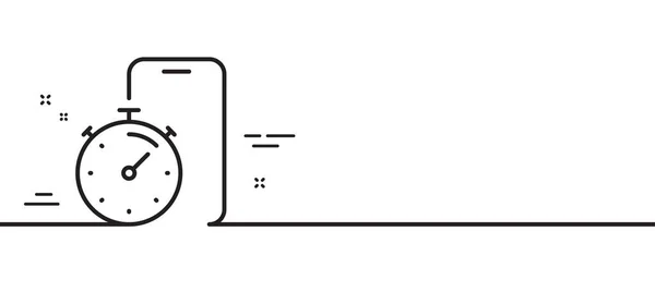 Ikona Řádku Časovače Aplikace Stopky Časem Symbol Odpočítávání Telefonu Minimální — Stockový vektor
