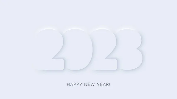 New Year 2023 Typography Design Neumorphic 2023 Numbers Illustration Minimal — Stock Vector