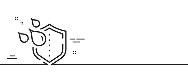 Wasserdichte Linie Symbol Wasserabweisendes Schild Drop Schutzsymbol Minimale Zeilenillustration Hintergrund — Stockvektor
