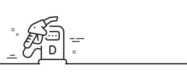 Значок Линии Дизельной Станции Знак Заправки Топливный Символ Иллюстрация Первой — стоковый вектор