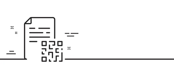 Qr代码行图标 扫描条形码标志 证书文件编号 最小线条图解背景 Qr代码行图标模式横幅 白色网络模板的概念 — 图库矢量图片