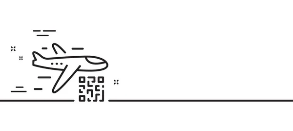Ikona Linii Kodu Skan Kodu Kreskowego Symbol Skanera Biletów Lotniczych — Wektor stockowy