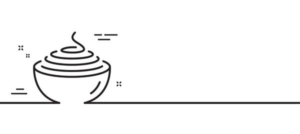 Pasta Line Icon Spaghetti Plate Sign Noodle Bowl Symbol Minimal — Stock Vector