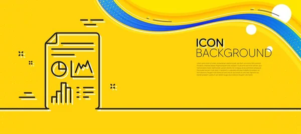 Report Document Line Icon Abstract Yellow Background Column Graph Sign — Stockvektor