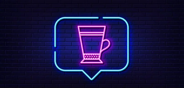 Bublina Neonové Světlé Řeči Ikona Kávy Znamení Horkého Pití Symbol — Stockový vektor