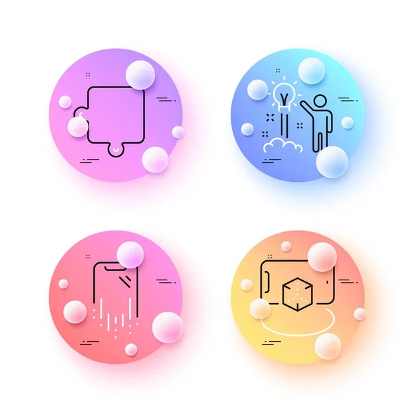 Gelişmiş Gerçeklik Bulmaca Yaratıcı Fikir Simgeleri Boyutlu Küreler Top Düğmeleri — Stok Vektör