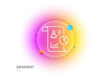 Rapor satırı simgesi. Gradyan bulanıklık düğmesi ve cam morfizmi. İşletme yönetim tabelası. Çalışan istatistikleri sembolü. Şeffaf cam tasarımı. Rapor satırı simgesi. Vektör
