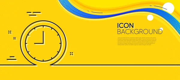 Clock Line Icon Abstract Yellow Background Time Sign Office Watch — Vector de stock