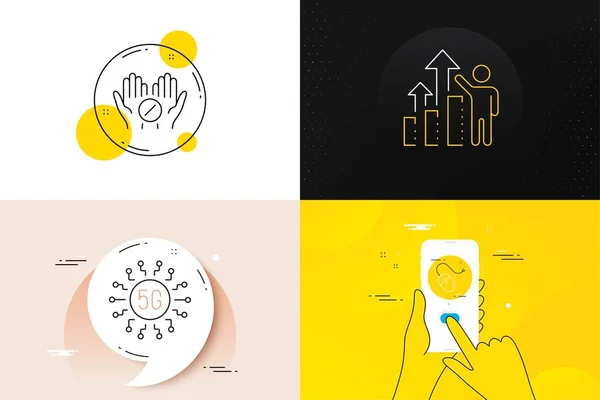 Minimal Set Medical Tablet Technology Employee Results Line Icons Phone — 스톡 벡터