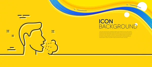 Значок Линии Кашля Абстрактный Желтый Фон Симптомы Коронавируса Символ Гриппа — стоковый вектор