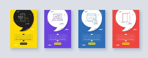 Set Web Inventory Education Delivery Line Icons Poster Offer Frame — Image vectorielle