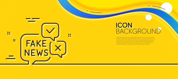 Fake News Line Icon Abstract Yellow Background Propaganda Conspiracy Chat — Wektor stockowy