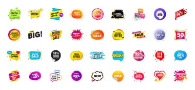 İndirimli flaş pankartlar. Reklam fiyatları etiketleri. Kara Cuma özel teklif etiketleri. İndirimli balon kuponu. Promosyon indirimli afiş şablonları tasarımı. Flaş teklif etiketi. Yeni anlaşma etiketi. Vektör