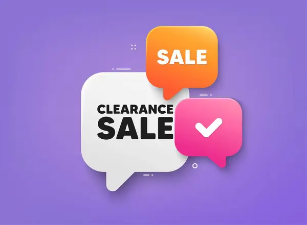 Clearance Sale Tag Bubble Chat Banner Discount Offer Coupon Special — Wektor stockowy