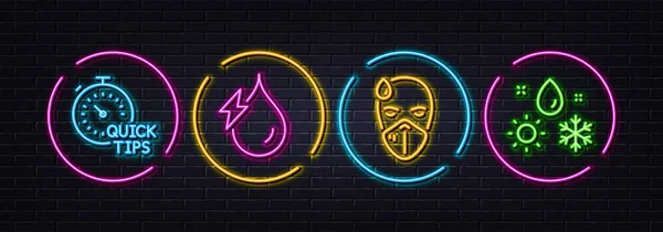 Quick Tips Hydroelectricity Sick Man Minimal Line Icons Neon Laser — Stock vektor