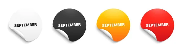 September Month Icon Sticker Badge Offer Event Schedule Sep Date — стоковый вектор