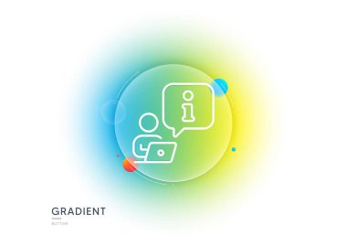 Interview line icon. Gradient blur button with glassmorphism. Job information sign. Online business meeting symbol. Transparent glass design. Interview line icon. Vector