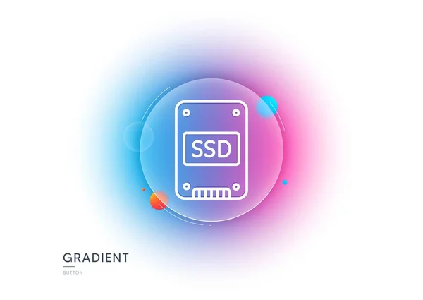 Ssd Icon Gradient Blur Button Glassmorphism Solid State Drive Sign — Διανυσματικό Αρχείο