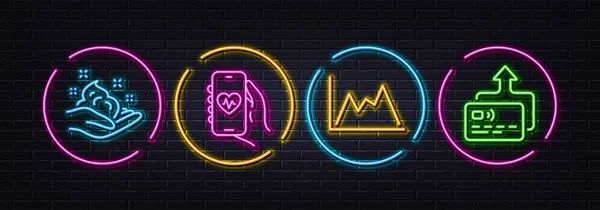 Skin Care Diagram Health App Minimal Line Icons Neon Laser — Stock Vector