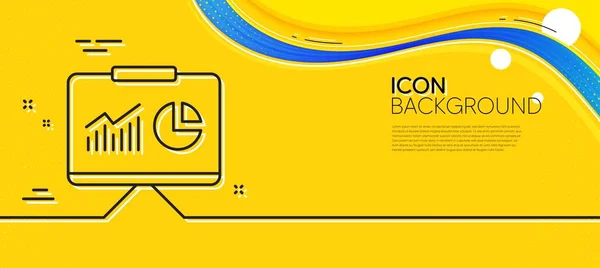 Presentation Board Line Icon Abstract Yellow Background Report Chart Sales — ストックベクタ