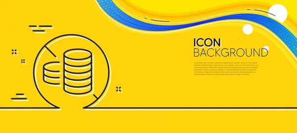 Cash Line Icon Abstract Yellow Background Tax Free Sign Coins — Archivo Imágenes Vectoriales