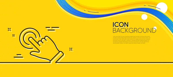 Touchscreen Gesture Line Icon Abstract Yellow Background Click Hand Sign — Vetor de Stock