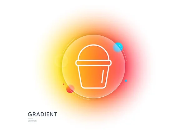 Cleaning Bucket Line Icon Gradient Blur Button Glassmorphism Washing Housekeeping — ストックベクタ