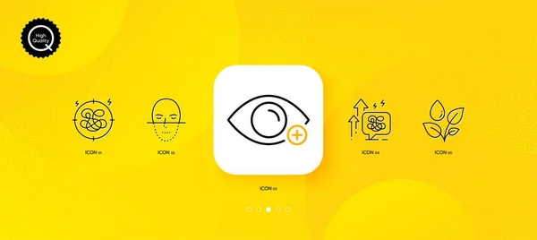 Stress Grows Stress Face Recognition Minimal Line Icons Yellow Abstract — ストックベクタ