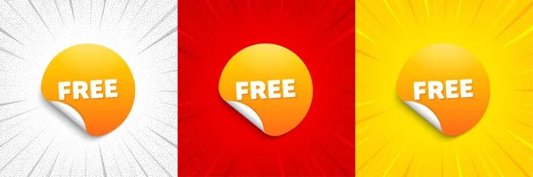 Free Sticker Flash Offer Banner Coupon Poster Discount Adhesive Banner — Stok Vektör