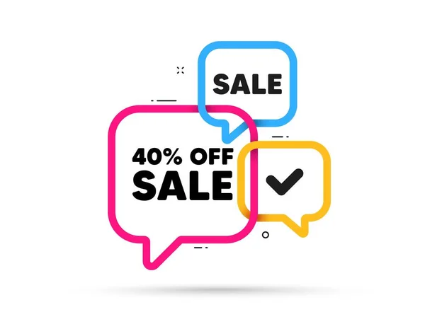 Sale Percent Discount Ribbon Bubble Chat Banner Discount Offer Coupon — Stock Vector