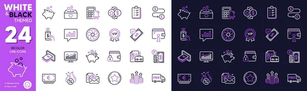 Loyalty Points Wallet Lock Line Icons Website Printing Collection Loyalty — Stockový vektor