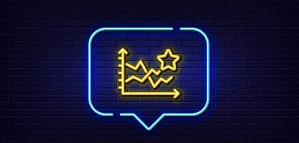 Neon Light Speech Bubble Ranking Star Line Icon Stars Rating — Stock Vector