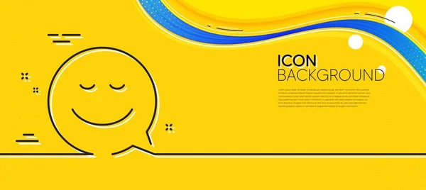 Comic Speech Bubble Smile Line Icon Abstract Yellow Background Chat — Stock vektor
