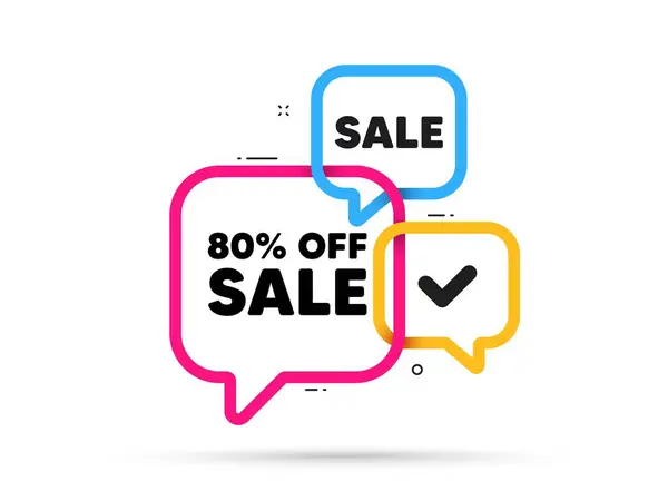Sale Percent Discount Ribbon Bubble Chat Banner Discount Offer Coupon — Stock Vector